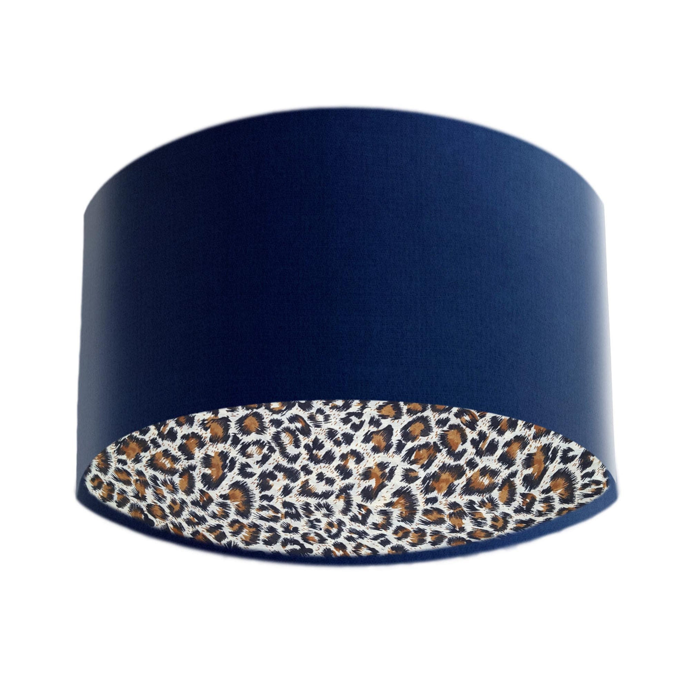 Navy Blue Velvet Light Shade with Leopard Lining