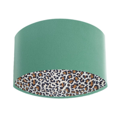 Mint Green Velvet Light Shade with Leopard Lining