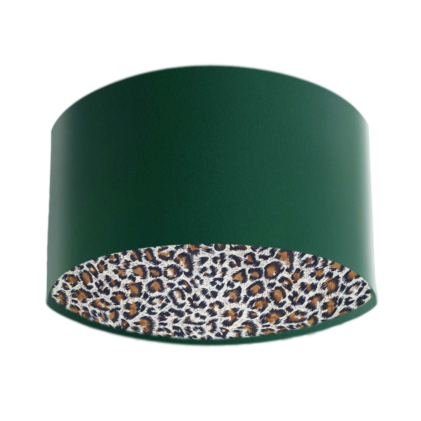 Bottle Green Velvet Light Shade with Leopard Lining