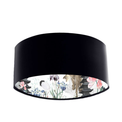 Japanese Sunset Lampshade in Navy Blue Cotton