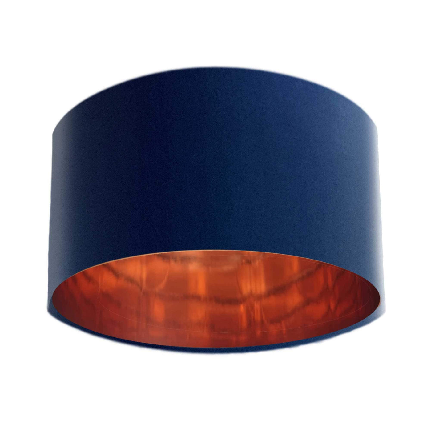 Navy Blue Velvet Lamp Shade with Mirror Copper Lining
