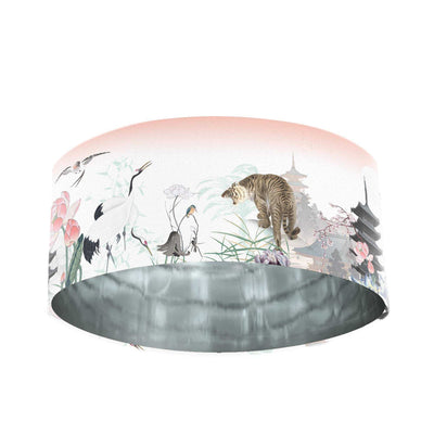 Japanese Sunset Velvet Lampshade with Mirror Silver Lining