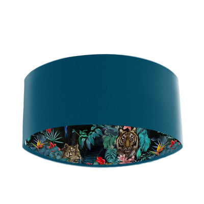 Junglesque Lampshade in Teal Blue