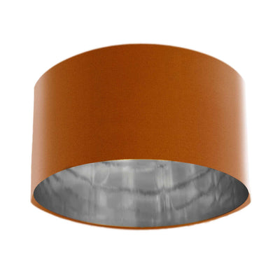 Terracotta Velvet Lampshade with Silver Mirror Lining