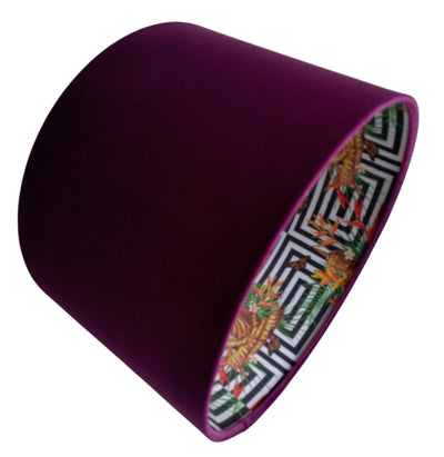 Spiritual Buddha Lampshade in Mulberry Purple Velvet