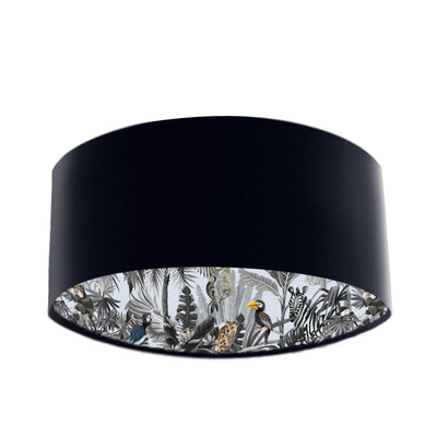 Grey Rainforest Lampshade in Navy Blue